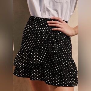 Sezane Carolina Skirt Black Polka Dots - Size 2